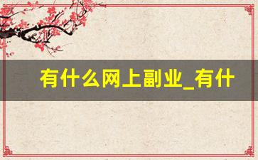 有什么网上副业_有什么网上副业可以挣钱的那种