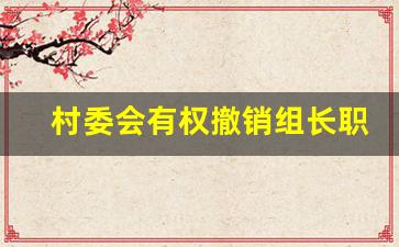 村委会有权撤销组长职务