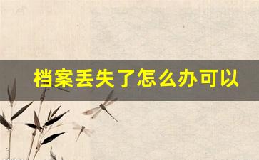 档案丢失了怎么办可以补办吗