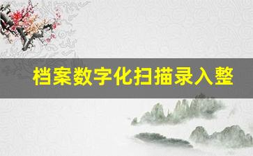 档案数字化扫描录入整理
