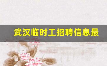 武汉临时工招聘信息最新招聘_找武汉一天一结临时工