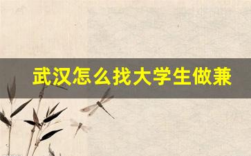 武汉怎么找大学生做兼职的