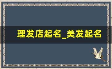 理发店起名_美发起名字大全免费