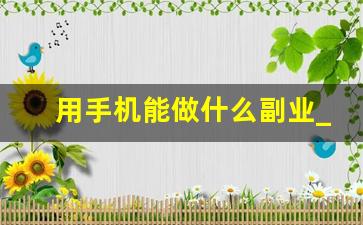 用手机能做什么副业_用手机怎么做副业赚钱