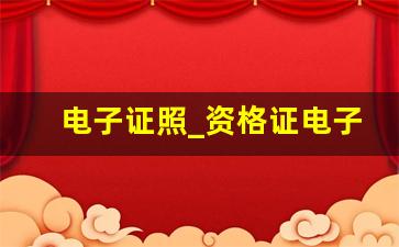 电子证照_资格证电子证照手机亮证