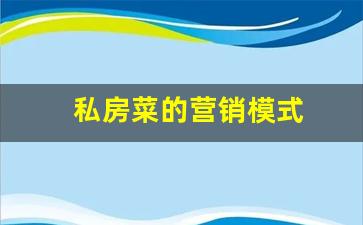 私房菜的营销模式