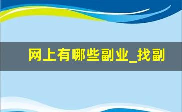 网上有哪些副业_找副业