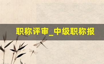 职称评审_中级职称报名条件和要求