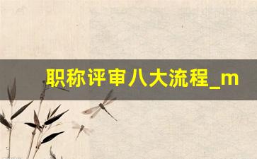 职称评审八大流程_msp服务八大流程
