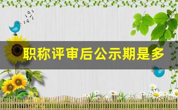 职称评审后公示期是多久