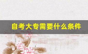 自考大专需要什么条件与要求