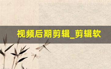 视频后期剪辑_剪辑软件哪个好用