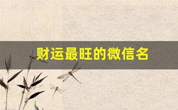 财运最旺的微信名