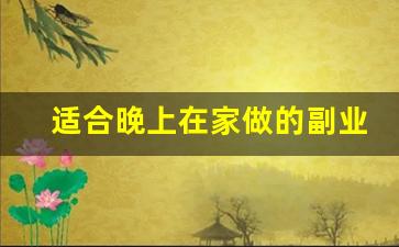 适合晚上在家做的副业_晚上有什么赚钱的路子