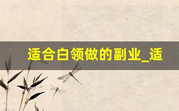 适合白领做的副业_适合年轻人的副业
