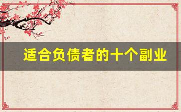 适合负债者的十个副业_副业一天稳挣几十