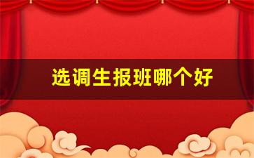 选调生报班哪个好