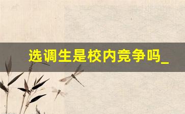 选调生是校内竞争吗_考选调生需要政审父母吗