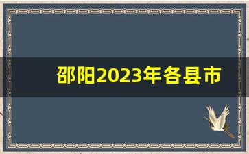 邵阳2023年各县市GDP