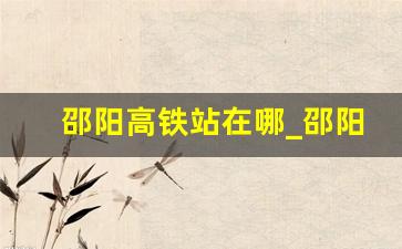 邵阳高铁站在哪_邵阳市新高铁站在什么位置