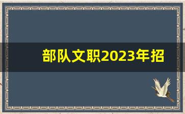 部队文职2023年招聘公告