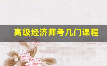 高级经济师考几门课程