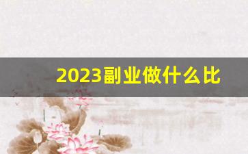 2023副业做什么比较挣钱