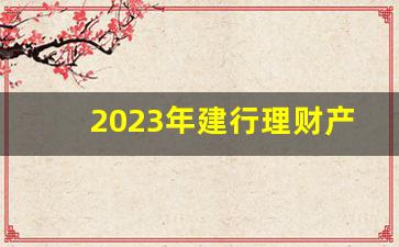 2023年建行理财产品哪款好_目前收益最高的稳定理财产品