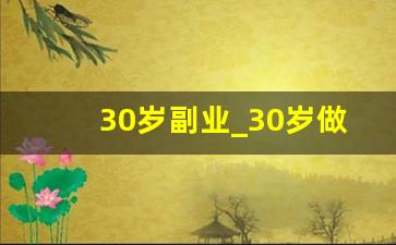 30岁副业_30岁做什么工作