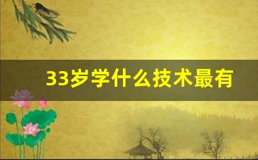 33岁学什么技术最有前景