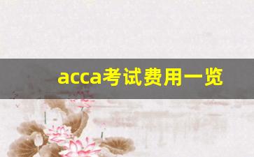 acca考试费用一览表2023_cfa与acca哪个含金量高