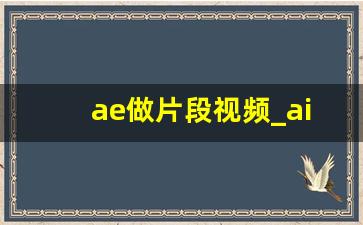 ae做片段视频_ai换脸