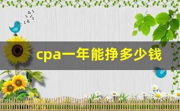 cpa一年能挣多少钱_cpa年薪百万是真的吗