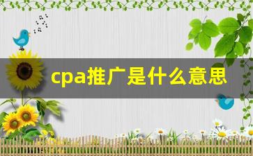 cpa推广是什么意思_我想接app纯注册推广单