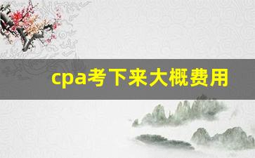 cpa考下来大概费用多少