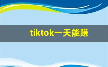 tiktok一天能赚多少钱