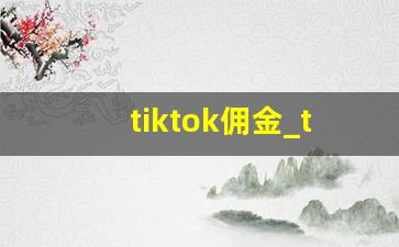 tiktok佣金_tiktok新海计划抢单佣金