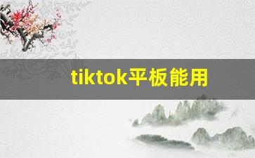 tiktok平板能用吗
