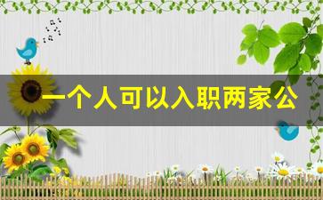 一个人可以入职两家公司吗