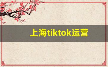 上海tiktok运营