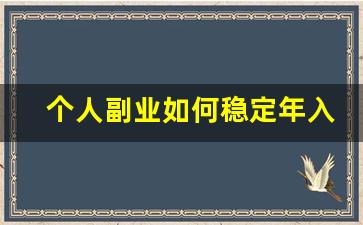 个人副业如何稳定年入30万_50岁中年人在家副业
