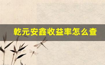 乾元安鑫收益率怎么查_乾元安鑫按日理财怎么样