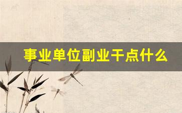 事业单位副业干点什么