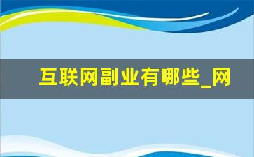 互联网副业有哪些_网上挣钱正规渠道