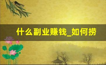 什么副业赚钱_如何捞偏门赚钱