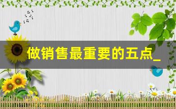 做销售最重要的五点_如何把销售做好5点