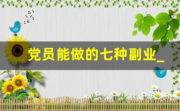 党员能做的七种副业_事业编可以干的副业