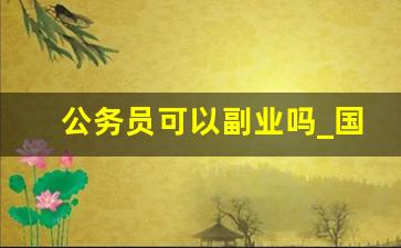 公务员可以副业吗_国企可以副业吗