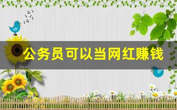 公务员可以当网红赚钱吗