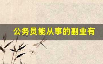 公务员能从事的副业有哪些